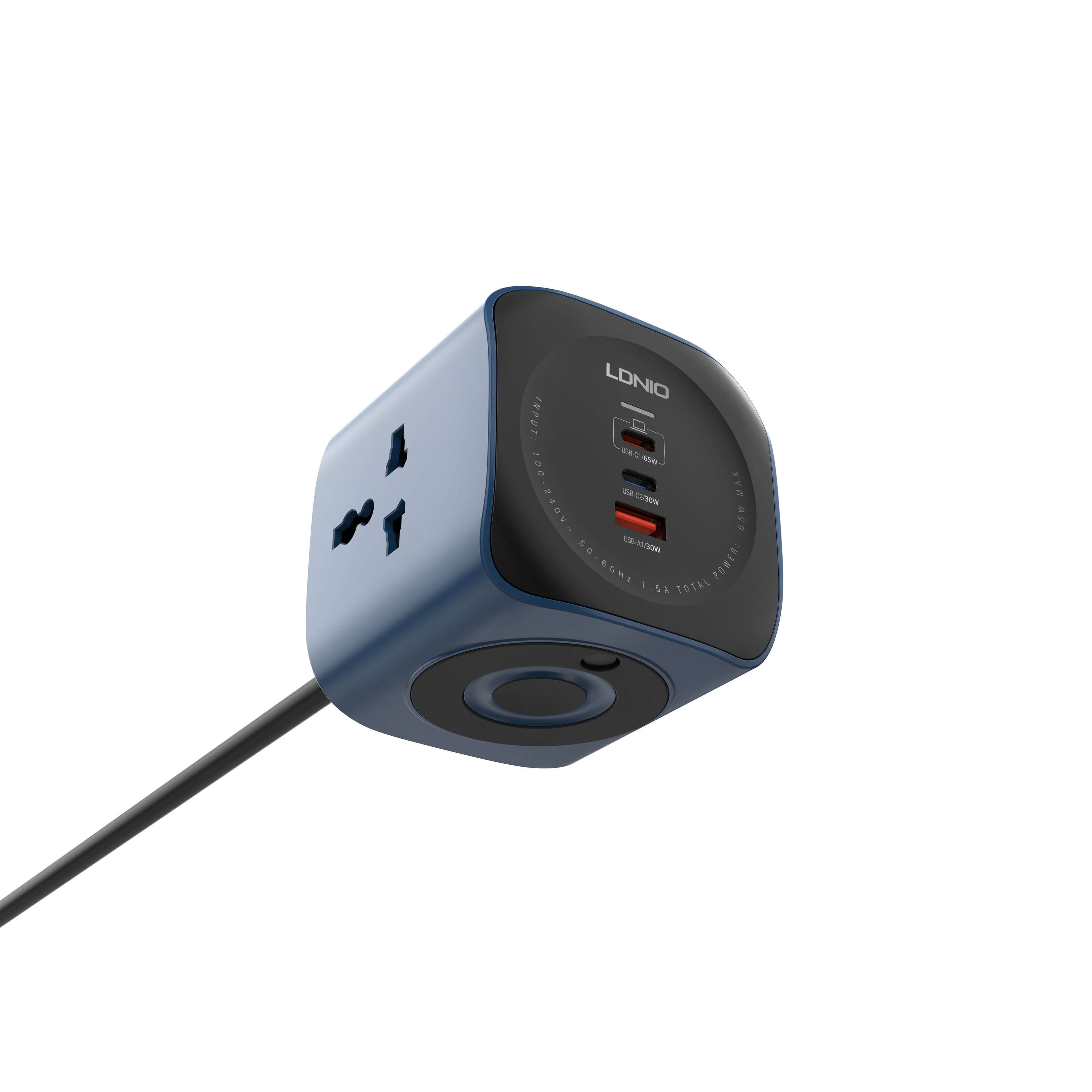 LDNIO SK3370 3-Way Travel-Friendly Cube Power Socket(UK) - 2