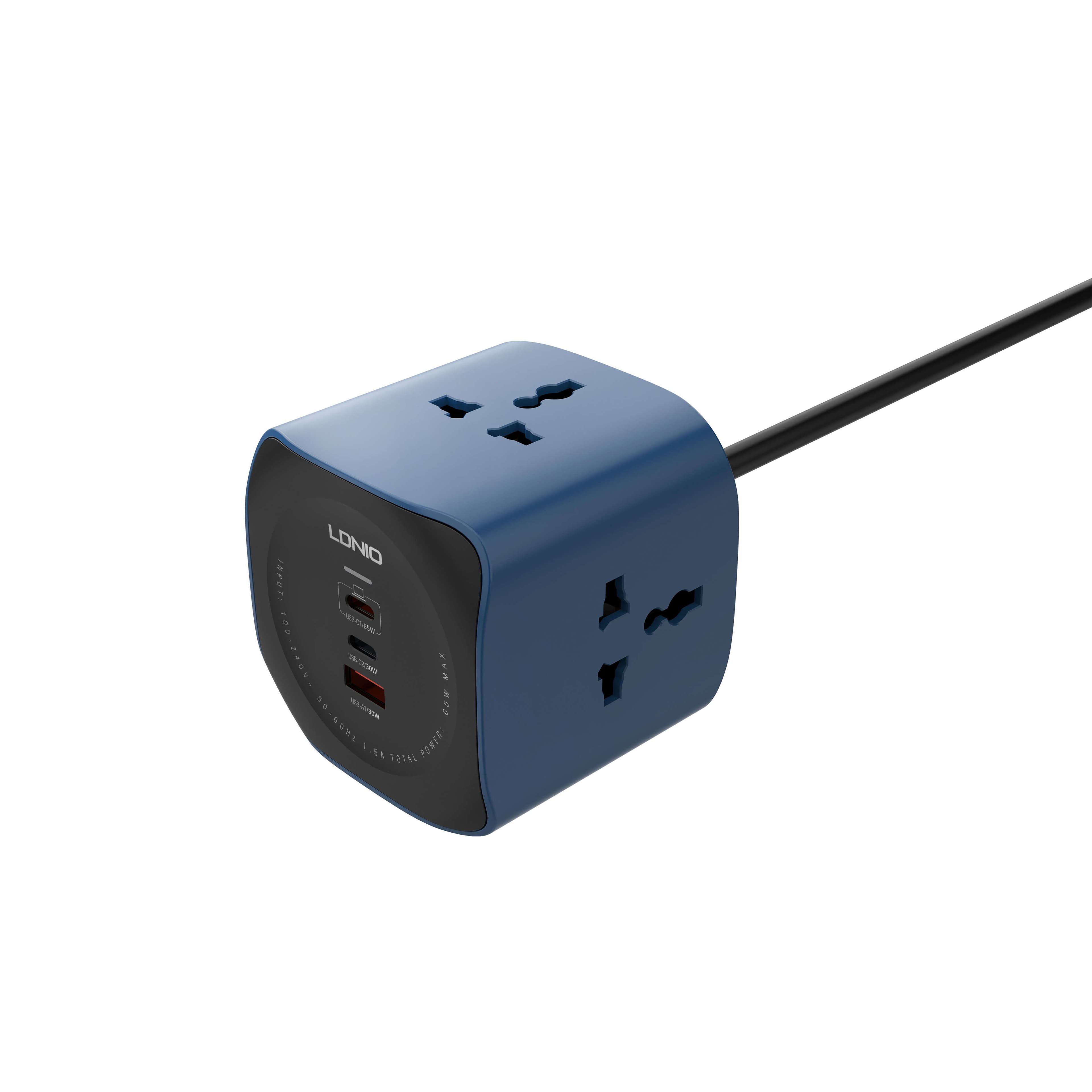 LDNIO SK3370 3-Way Travel-Friendly Cube Power Socket(UK) - 4