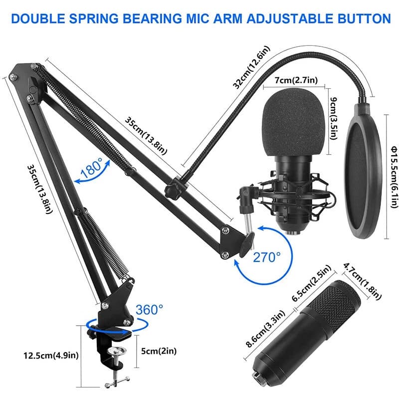 V8 Sound Card Set Professional Audio Condenser Mic Studio Singing Microphone - 2 V8 Sound Card Set Professional Audio Condenser Mic Studio Singing Microphone - 2