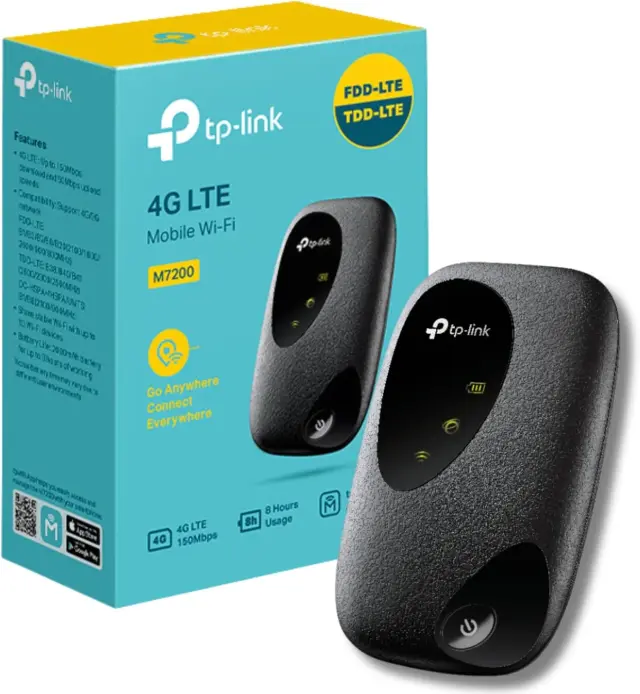TP-LINK M7200 4G LTE MiFi Portable Wi-Fi Router TP-LINK M7200 4G LTE MiFi Portable Wi-Fi Router